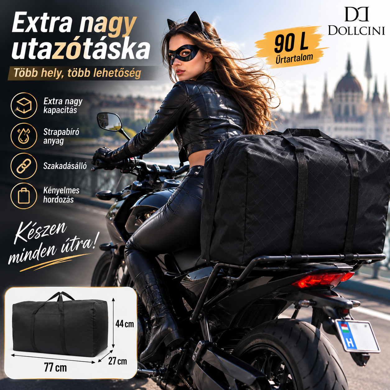 Dollcini Large Travel Bag – Extra Large Capacity, Durable
