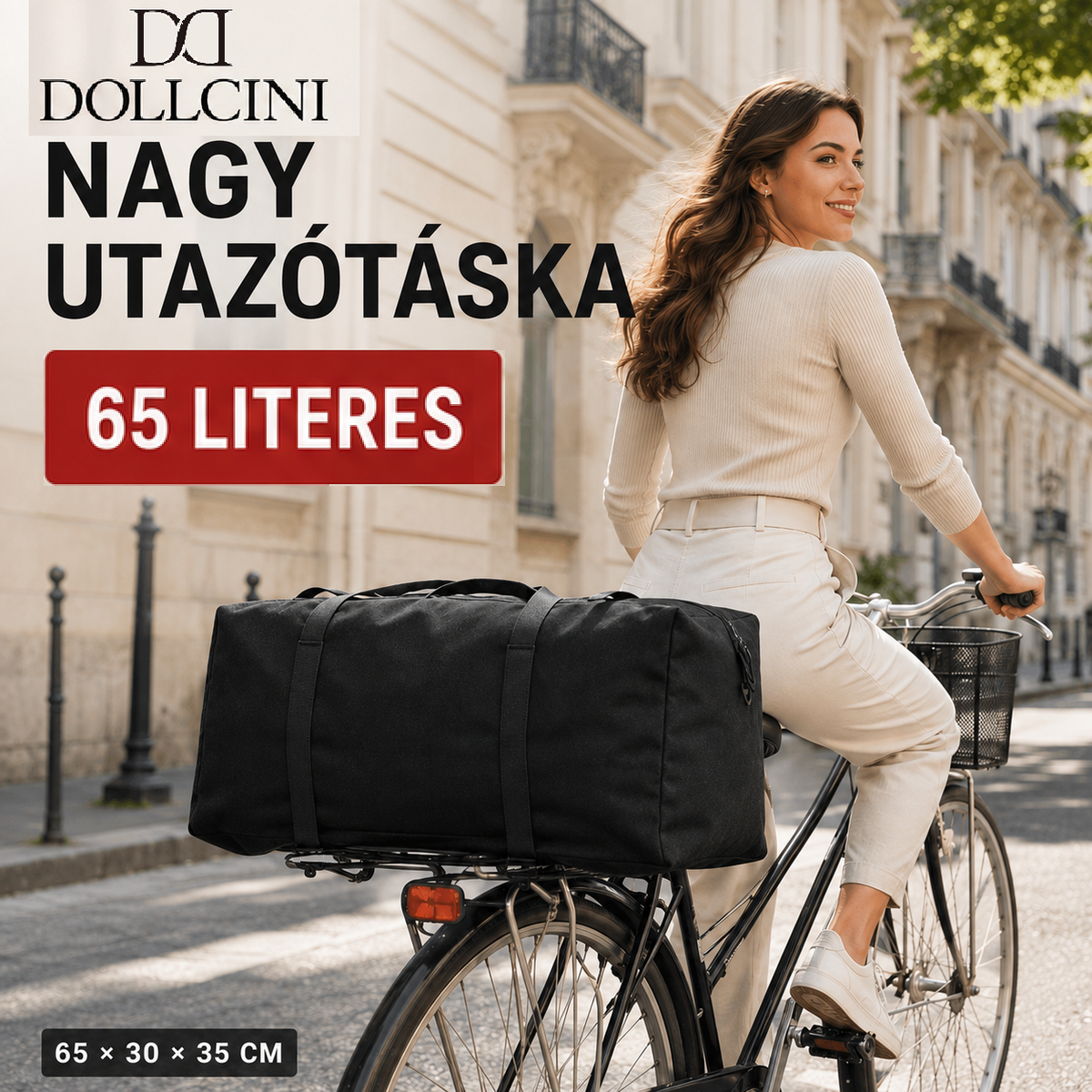 Dollcini Waterproof Sports Bag – 65/55cm, for Travel, Gym