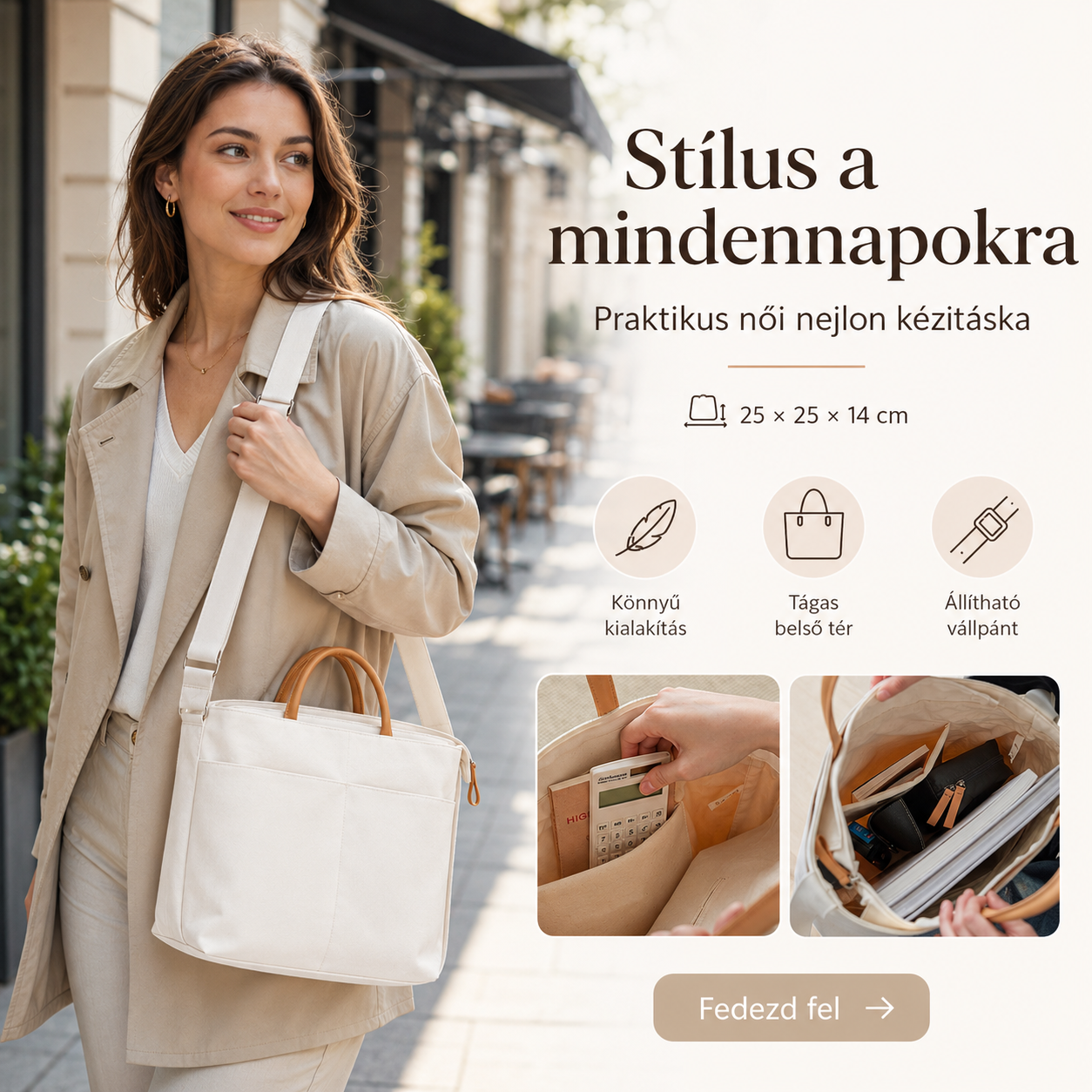 Dollcini Elegáns Női Válltáska – Luxus Minőségű, Vízálló Kézitáska
