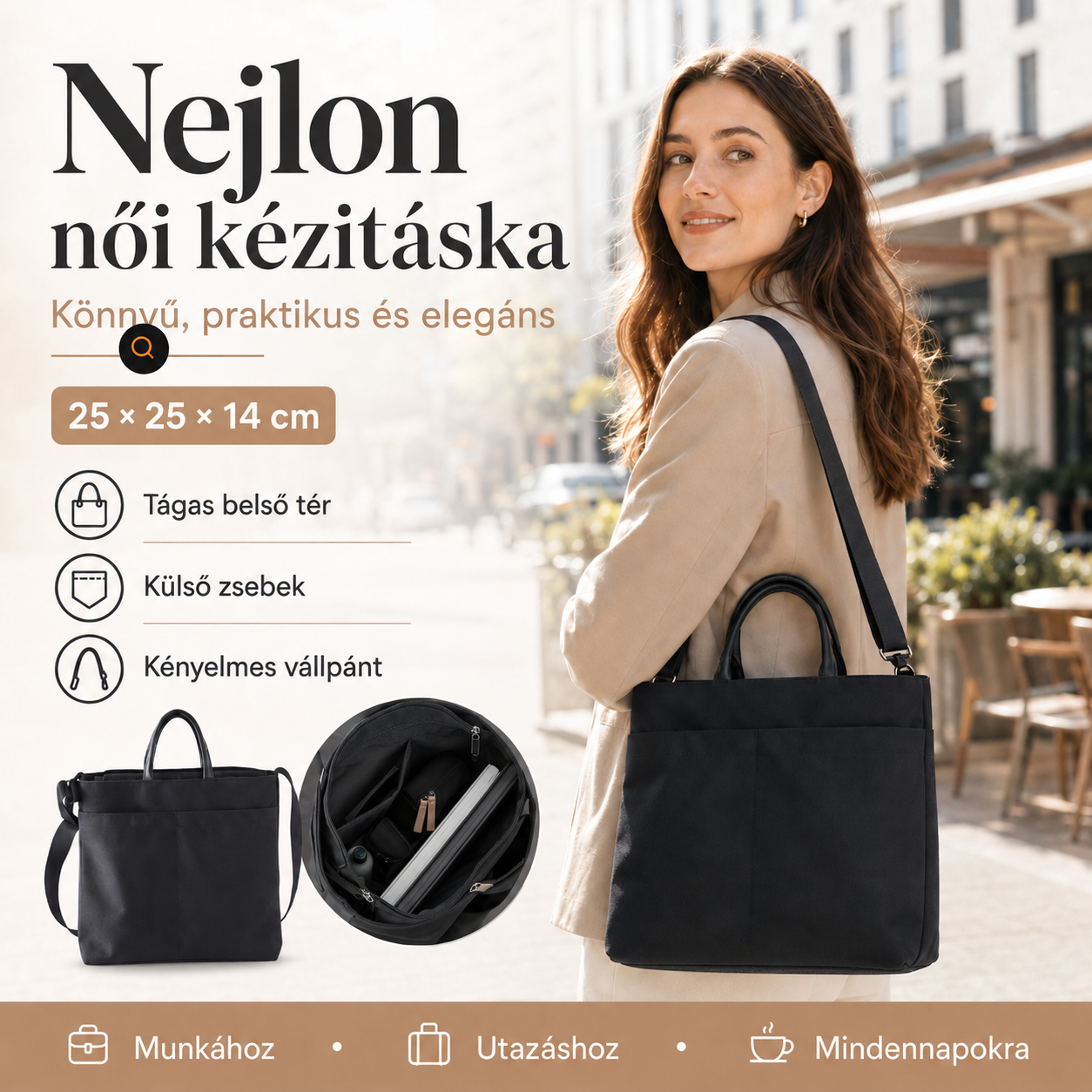 Dollcini Elegáns Női Válltáska – Luxus Minőségű, Vízálló Kézitáska