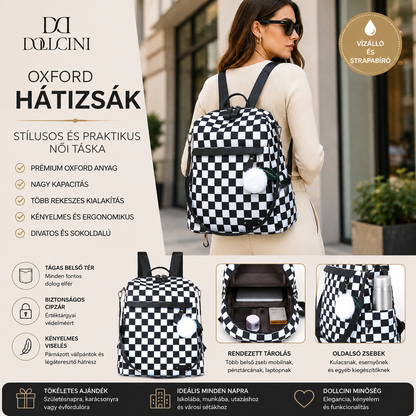 Dollcini Oxford Women's Backpack, School Bag – Waterproof and Spacious, For Work, For School