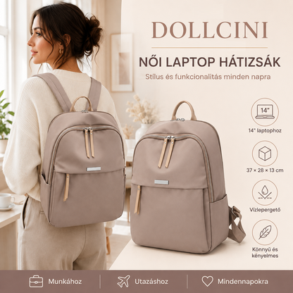Dollcini Women's Laptop Backpack for 14” Laptop – Waterproof and Ergonomic