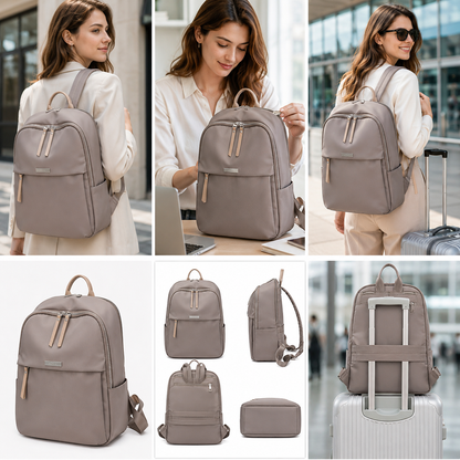Dollcini Women's Laptop Backpack for 14” Laptop – Waterproof and Ergonomic