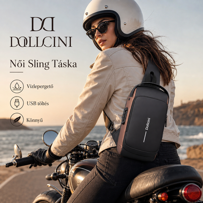 Dollcini Women's Chest Bag with USB Port – Combination Lock Shoulder Bag