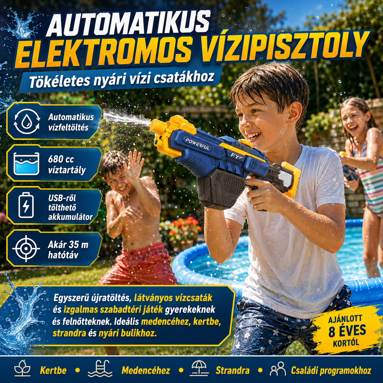 Dollcini Electric Water Gun – Automatic, Outdoor Summer Toy