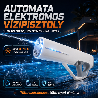 Dollcini Automata Elektromos Vízipisztoly – USB Tölthető, LED Fényes, 520 ml
