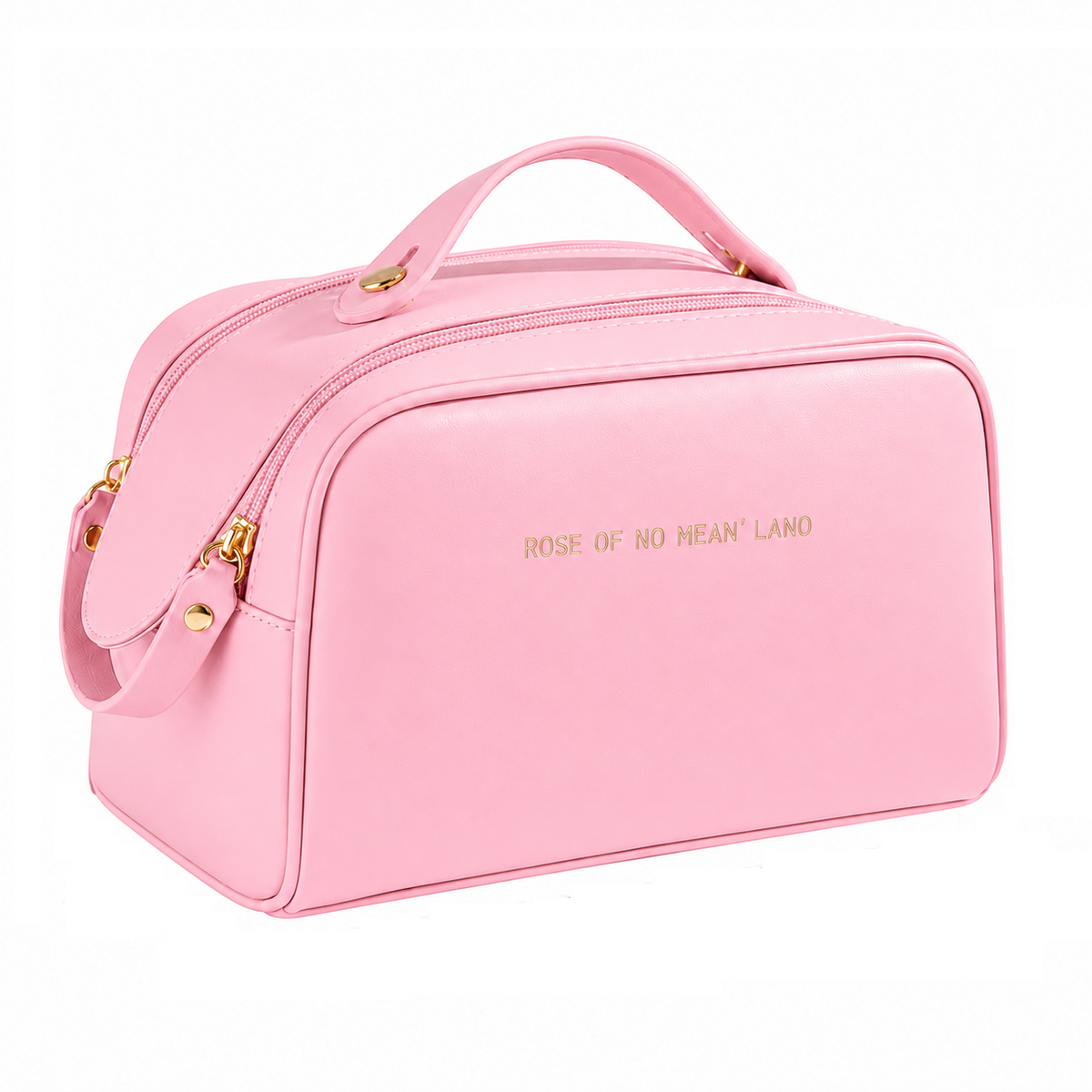 Dollcini Stylish Cosmetic Bag – Waterproof Faux Leather, Large Capacity