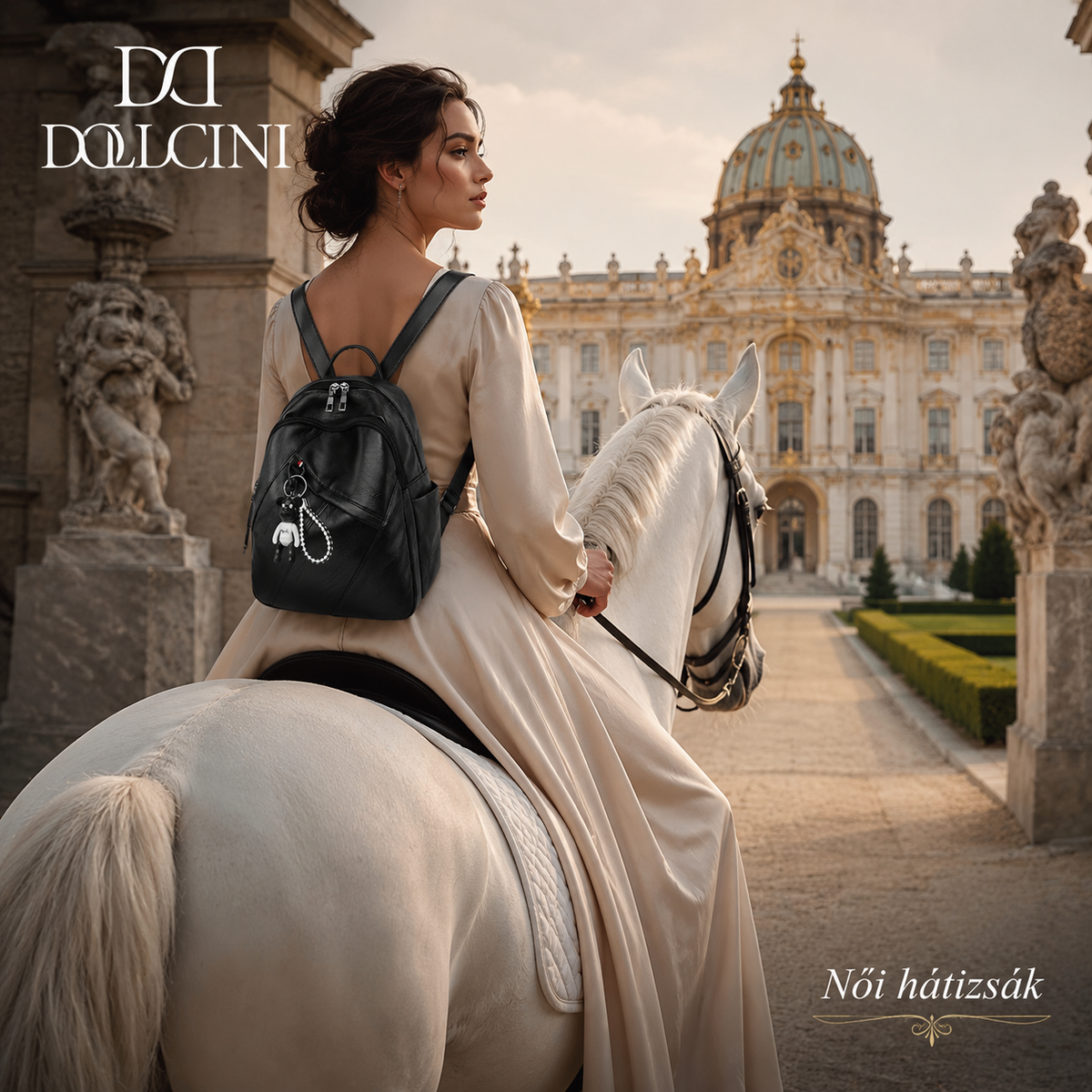 Dollcini, Women's Faux Leather Backpack – Korean Style, Compact Size, for Travel and Everyday Use