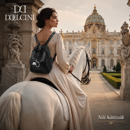 Dollcini, Women's Faux Leather Backpack – Korean Style, Compact Size, for Travel and Everyday Use
