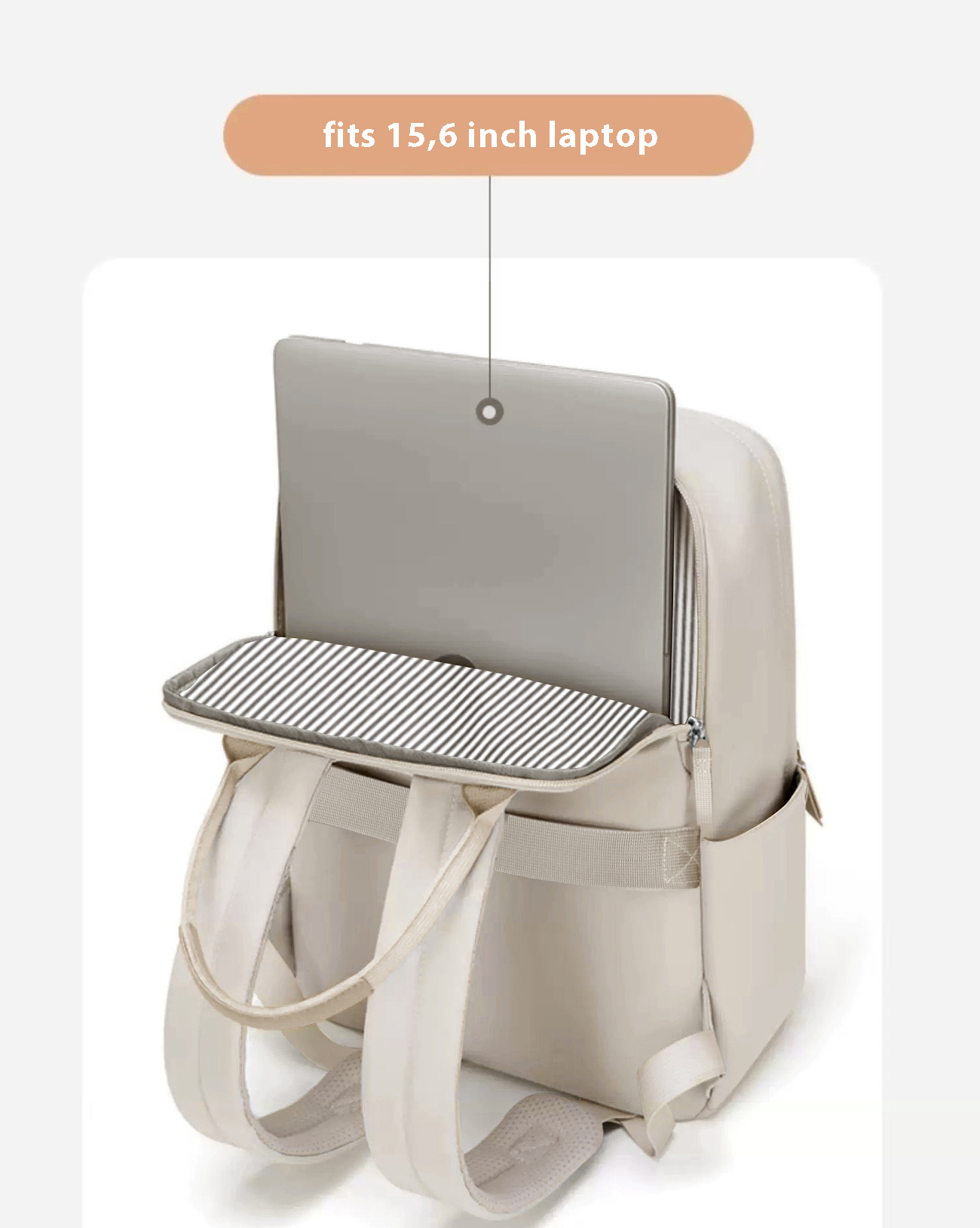 Dollcini Unisex Business Travel Backpack – Fits 16” Laptop, Expandable, Water-Resistant (36–55L)