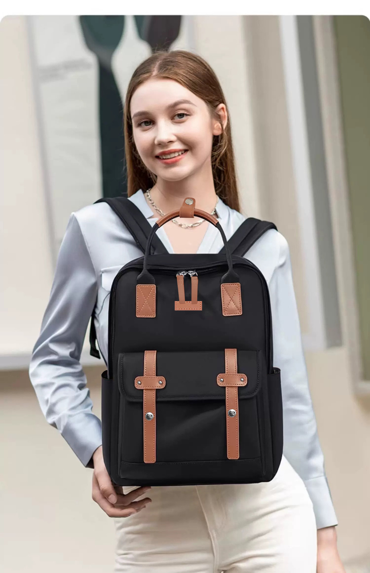 Dollcini Unisex Business Travel Backpack – Fits 16” Laptop, Expandable, Water-Resistant (36–55L)