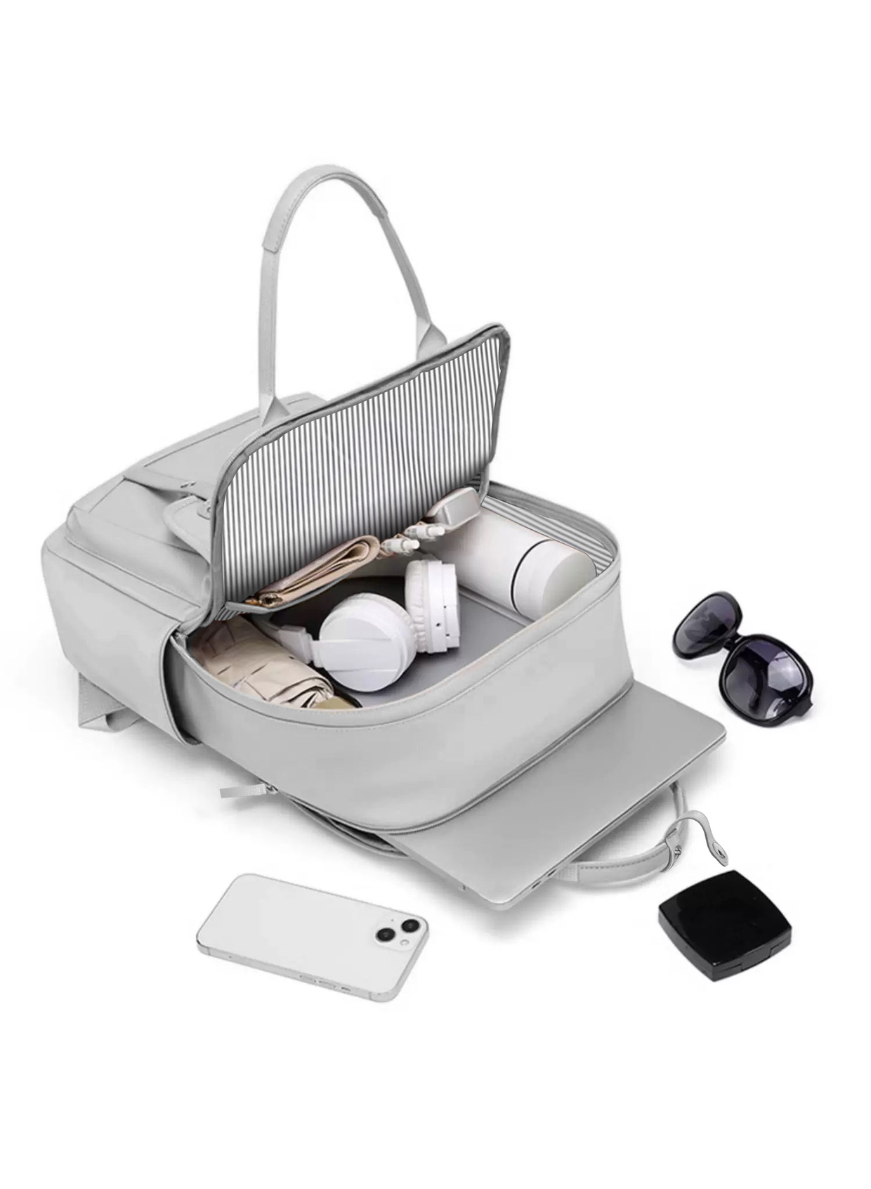 Dollcini Unisex Business Travel Backpack – Fits 16” Laptop, Expandable, Water-Resistant (36–55L)