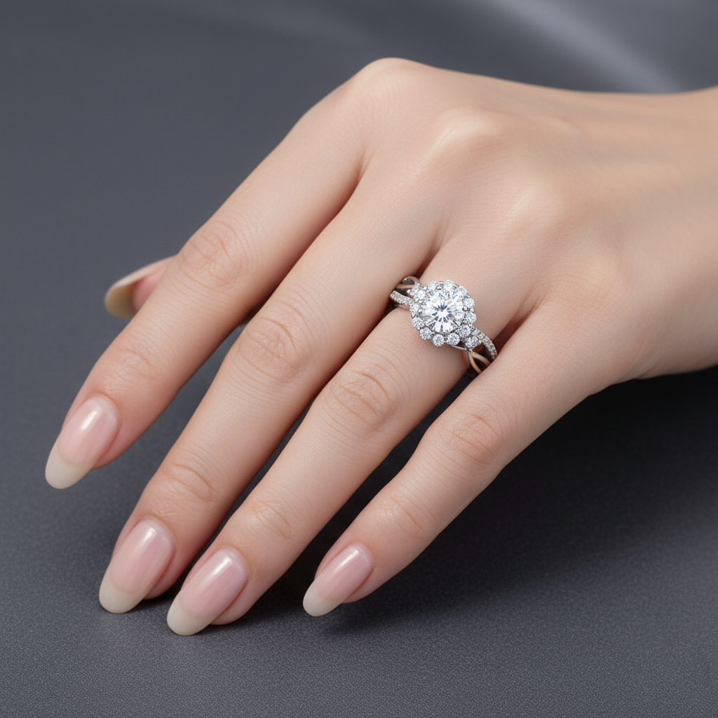 Dollcini 1-Carat Moissanite Ring - 925 Silver, With GRA Certificate