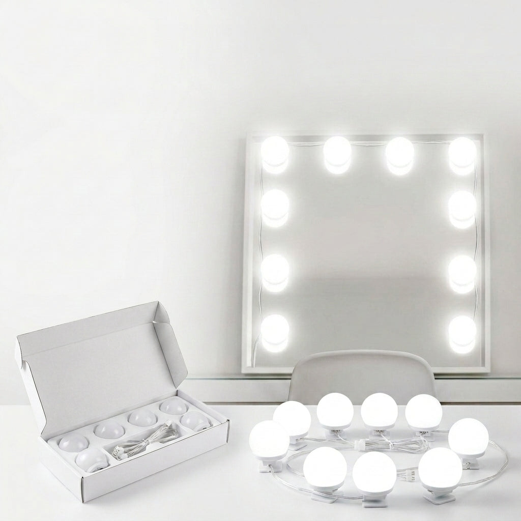 Dollcini Home Hollywood LED Makeup Lamp – 10 Bulbs, For Mirror