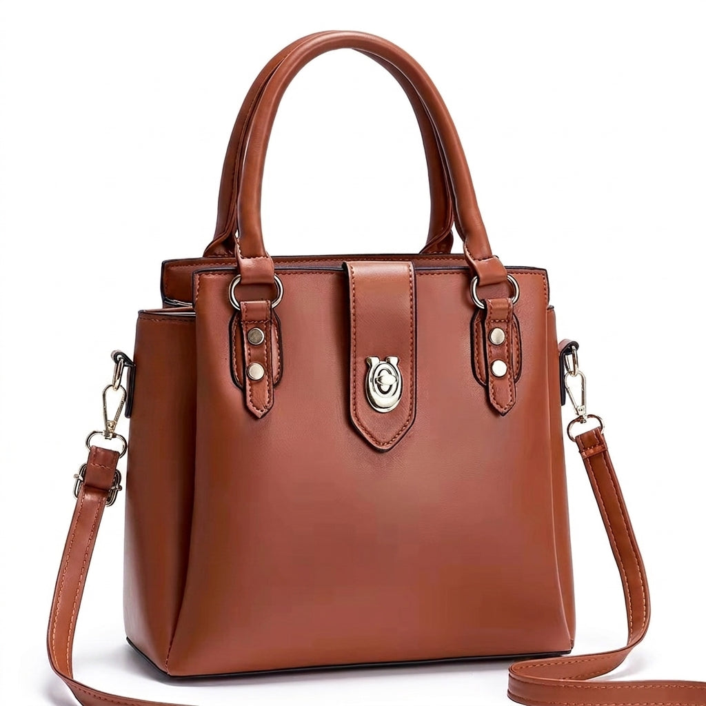 Dollcini Women's Shoulder Bag and Handbag – Water-Repellent PU Faux Leather, with Detachable Strap