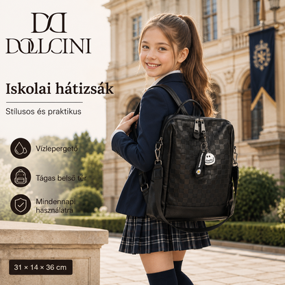 Dollcini Women's Backpack – Waterproof Faux Leather, Elegant and Practical Wear