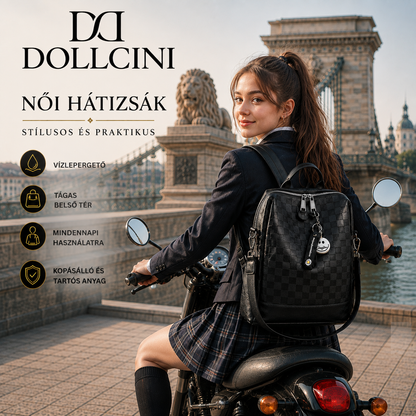 Dollcini Women's Backpack – Waterproof Faux Leather, Elegant and Practical Wear