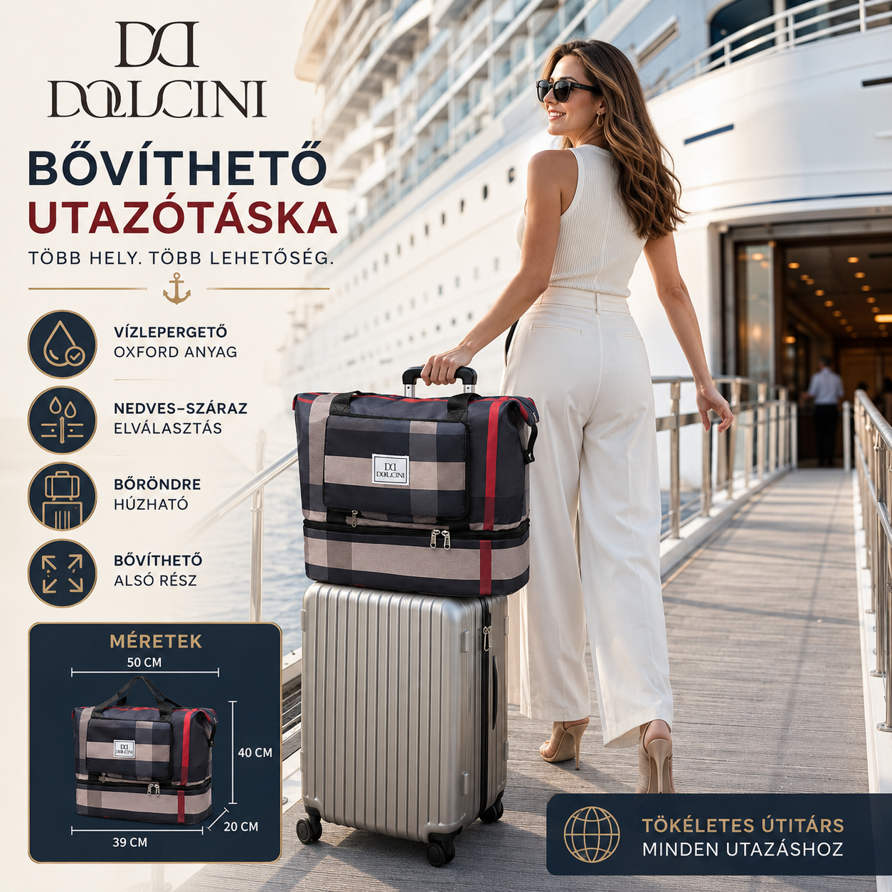 Dollcini Expandable Waterproof Travel Bag – Foldable, Available in Multiple Colors