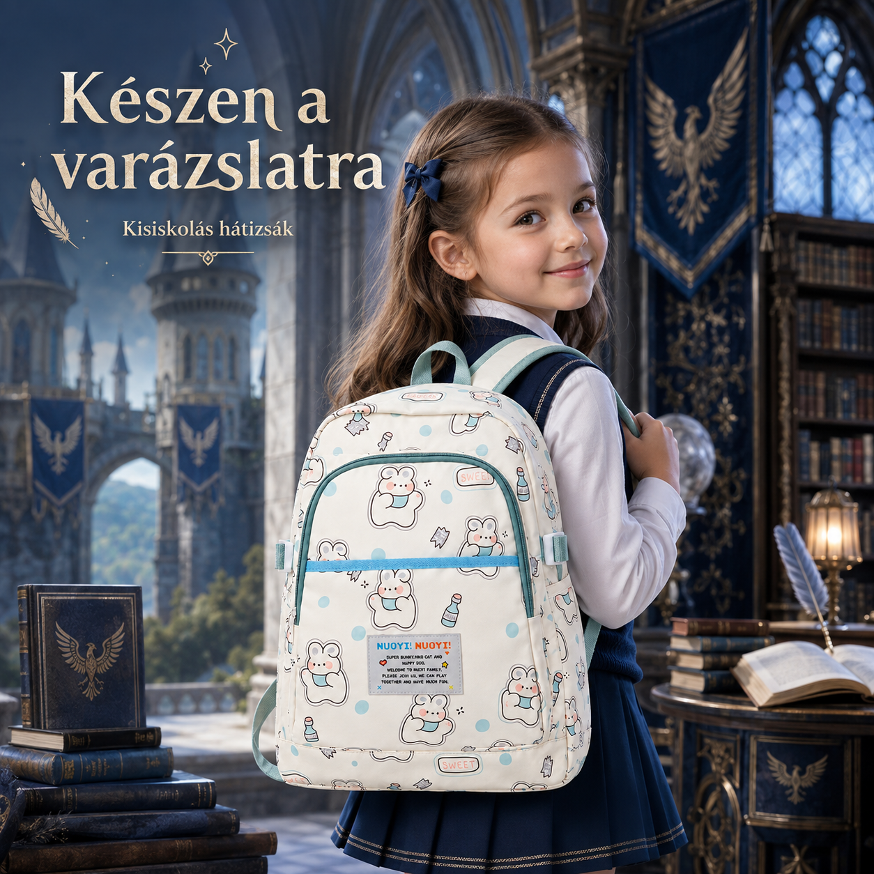Dollcini Stílusos Uniszex Iskolatáska Hátizsák – Állatmintás, Praktikus
