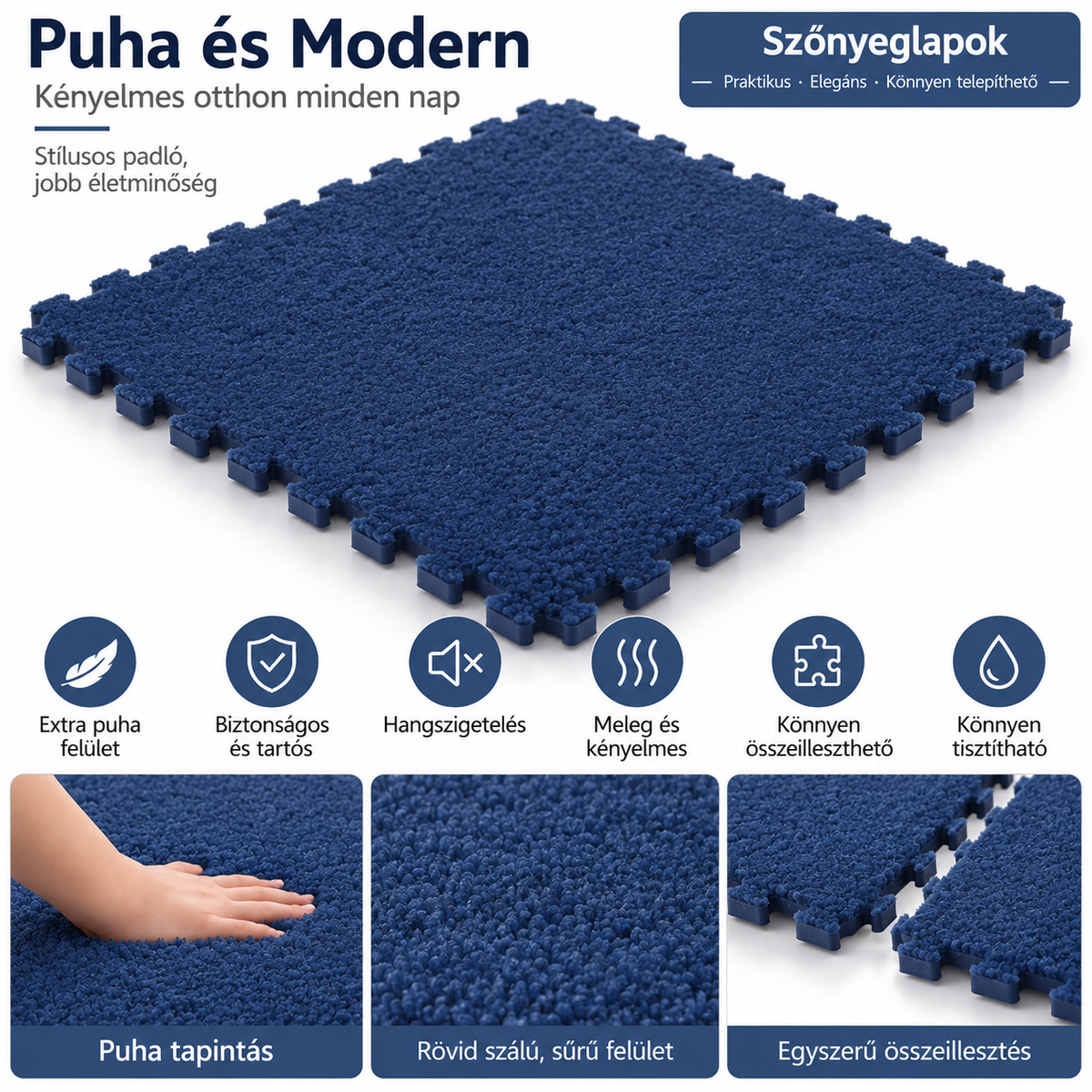 Dollcini Home 5-Piece Foam Carpet – Soft, Fluffy Puzzle Mat