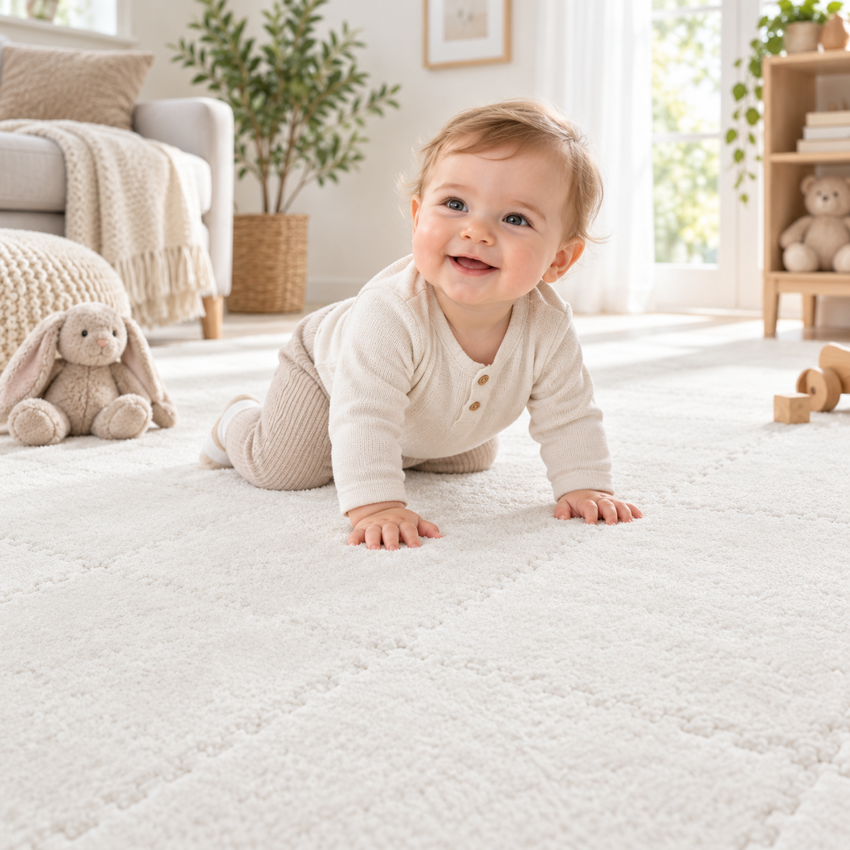Dollcini Home 5-Piece Foam Carpet – Soft, Fluffy Puzzle Mat