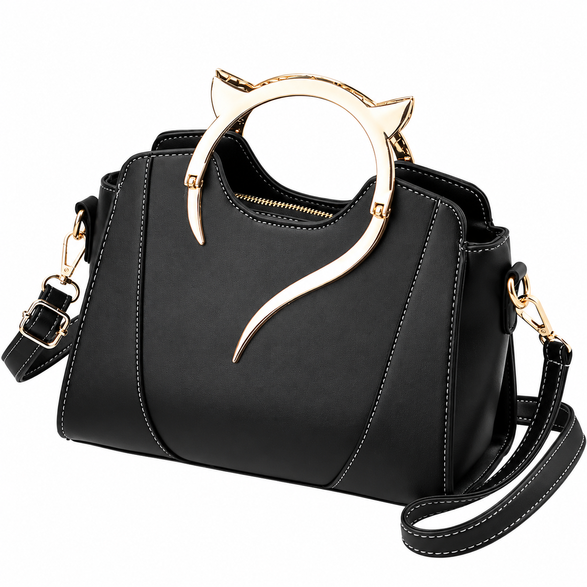 Dollcini Outlet Women's Handbag – Elegant, Cat-Handle, Beauty-Defect Product