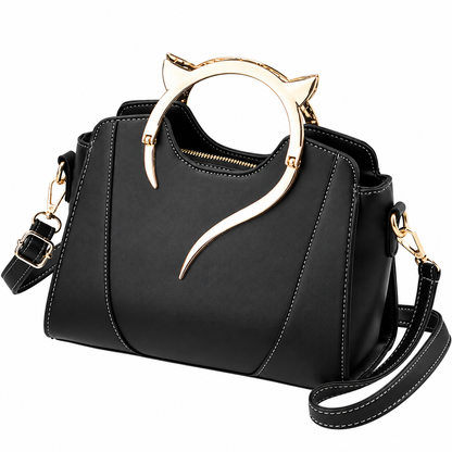 Dollcini Outlet Women's Handbag – Elegant, Cat-Handle, Beauty-Defect Product