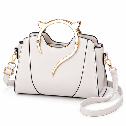 Dollcini Outlet Women's Handbag – Elegant, Cat-Handle, Beauty-Defect Product