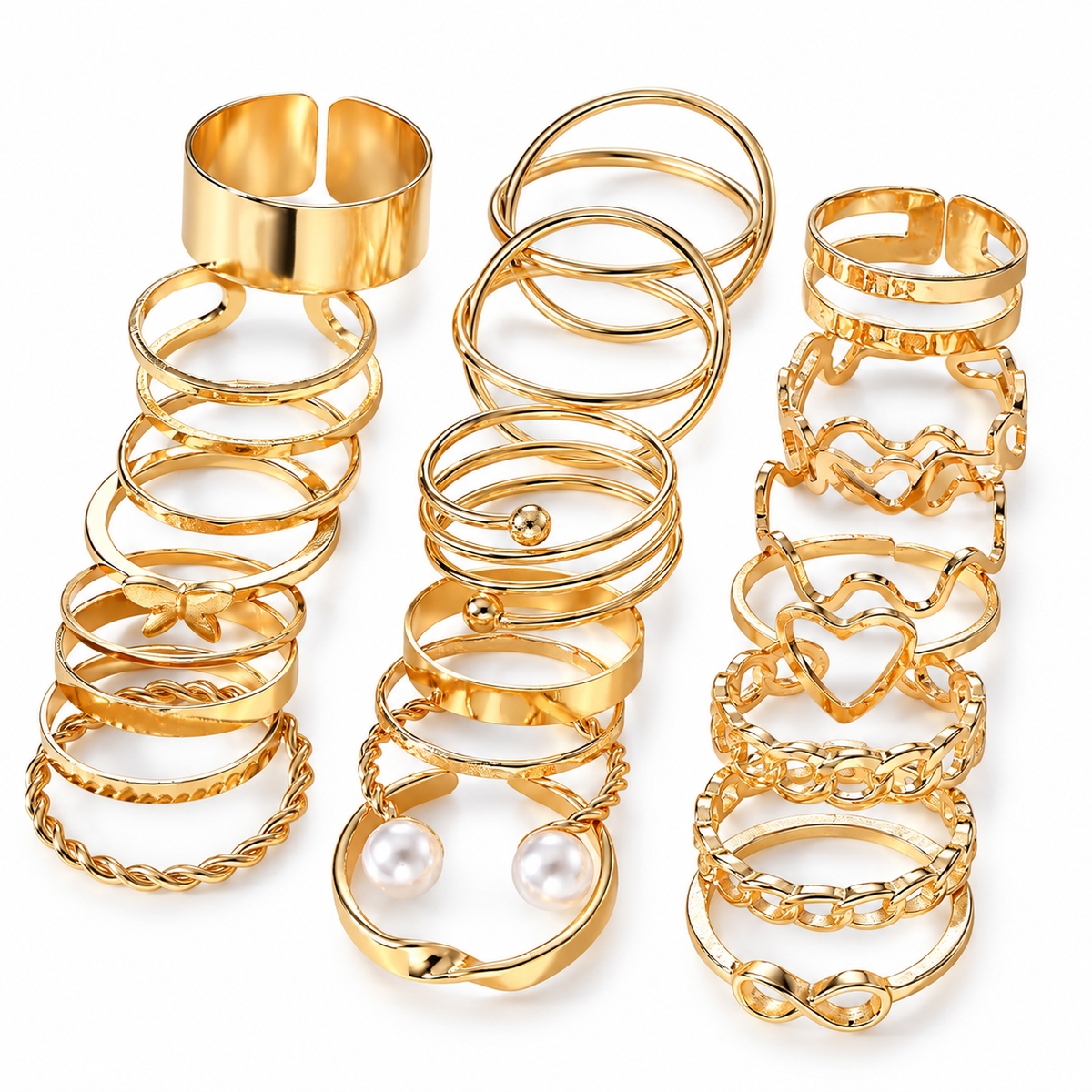 Dollcini 33-Piece Jewelry Set - Elegant Earrings and Rings