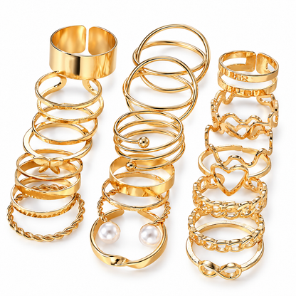 Dollcini 33-Piece Jewelry Set - Elegant Earrings and Rings