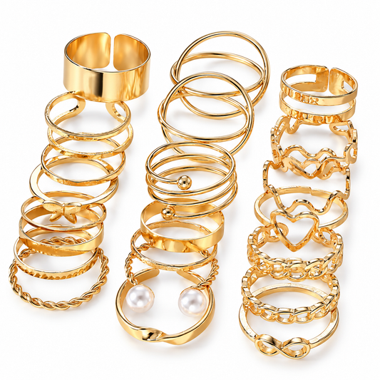 Dollcini 33 Részes Ékszerszett – Elegáns Fülbevalók és Gyűrűk