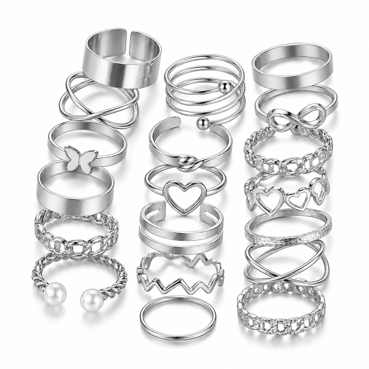 Dollcini 33-Piece Jewelry Set - Elegant Earrings and Rings
