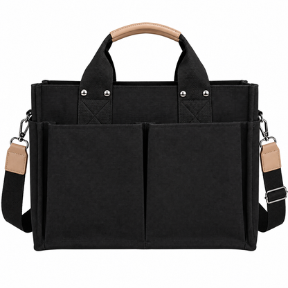 Dollcini Cotton Canvas Shoulder Bag – Lightweight and Durable, Multiple Pockets
