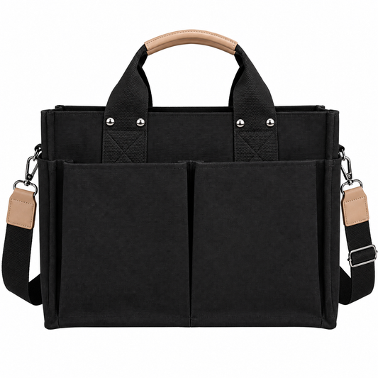 Dollcini Cotton Canvas Shoulder Bag – Lightweight and Durable, Multiple Pockets