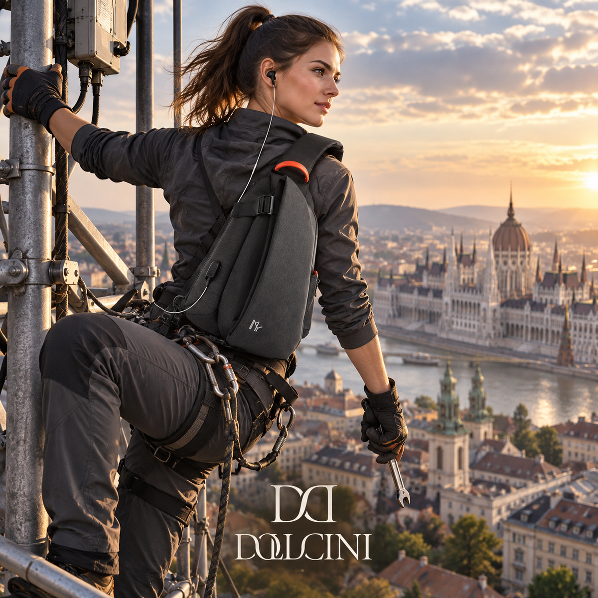 Dollcini Sport Shoulder Bag – USB Port, Waterproof, Unisex