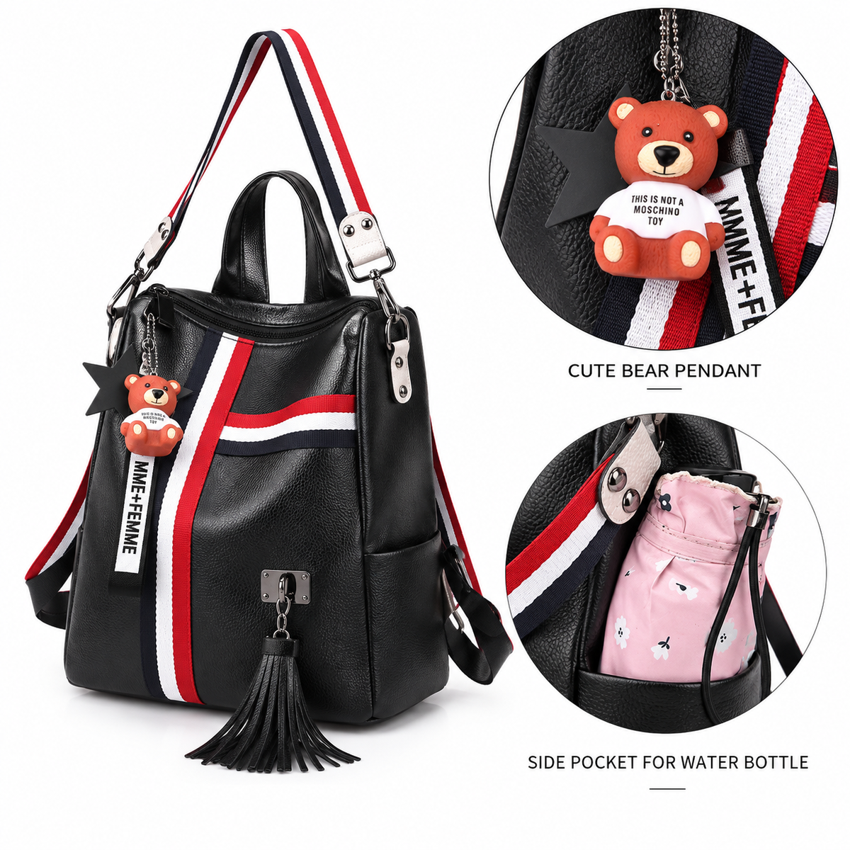 Dollcini Faux Leather Backpack – Waterproof and Durable