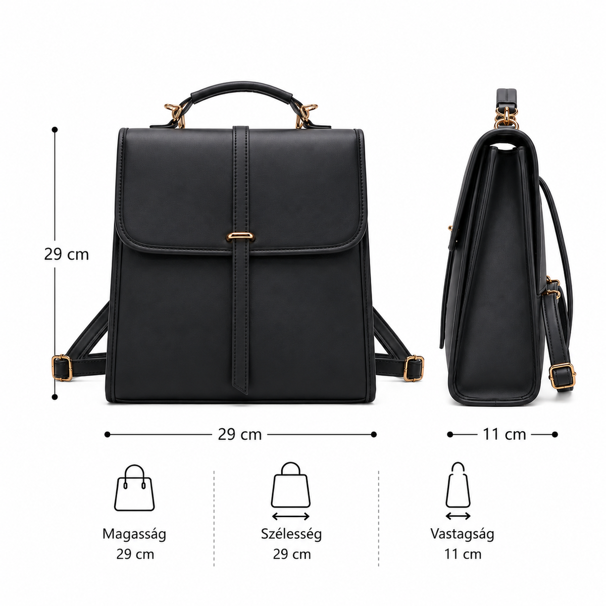 Dollcini Elegant Women's Backpack – Premium Faux Leather, Waterproof