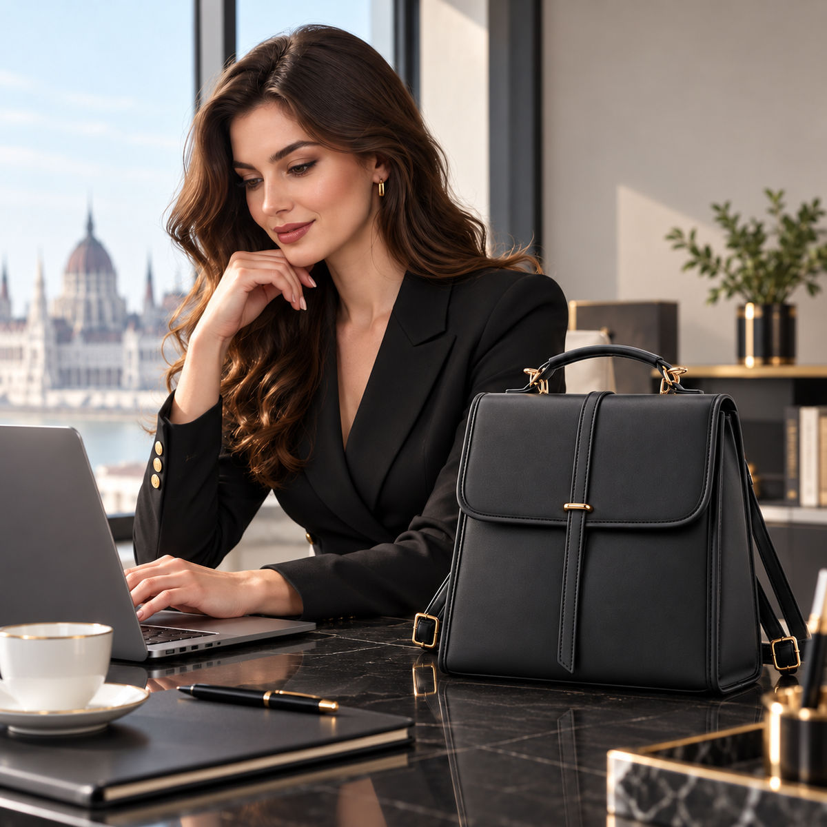 Dollcini Elegant Women's Backpack – Premium Faux Leather, Waterproof