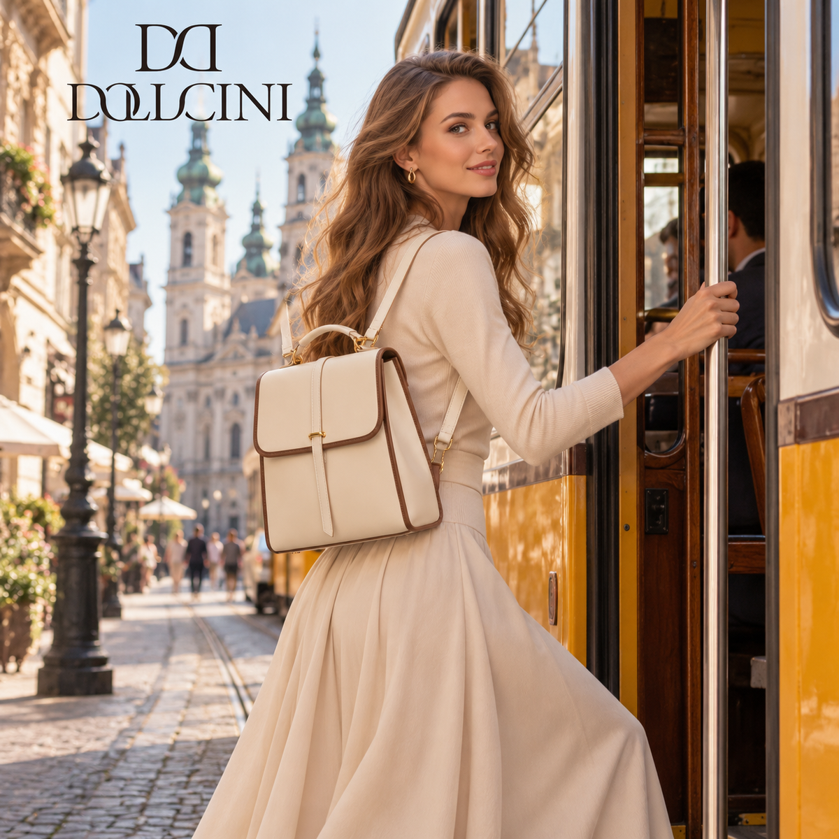 Dollcini Elegant Women's Backpack – Premium Faux Leather, Waterproof