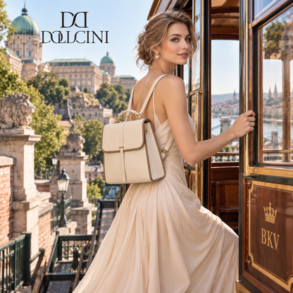 Dollcini Elegant Women's Backpack – Premium Faux Leather, Waterproof
