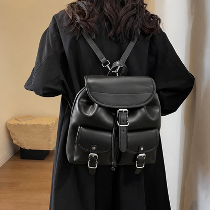 Dollcini Vintage Women's Backpack – Elegant and Practical Faux Leather Casual Bag