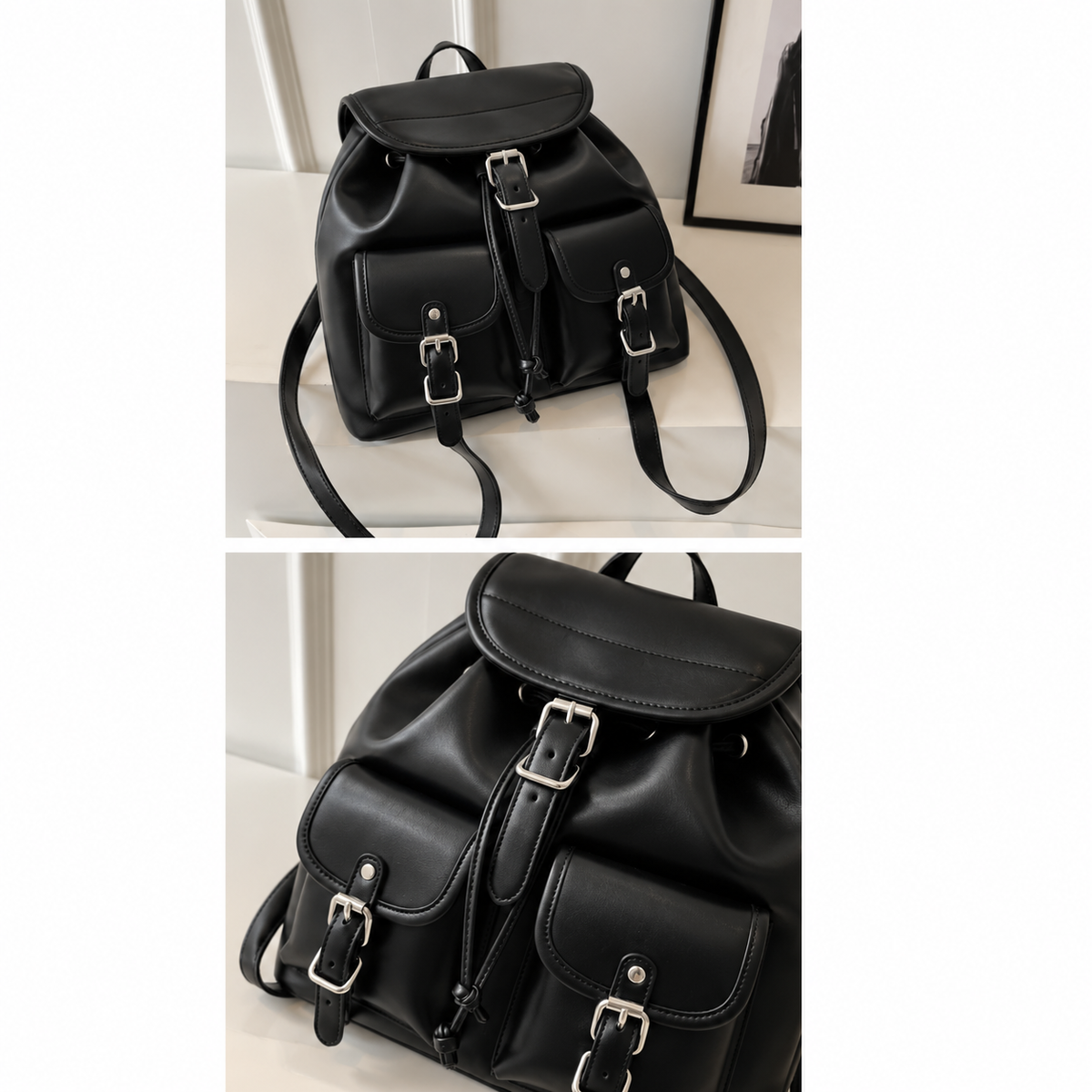 Dollcini Vintage Women's Backpack – Elegant and Practical Faux Leather Casual Bag