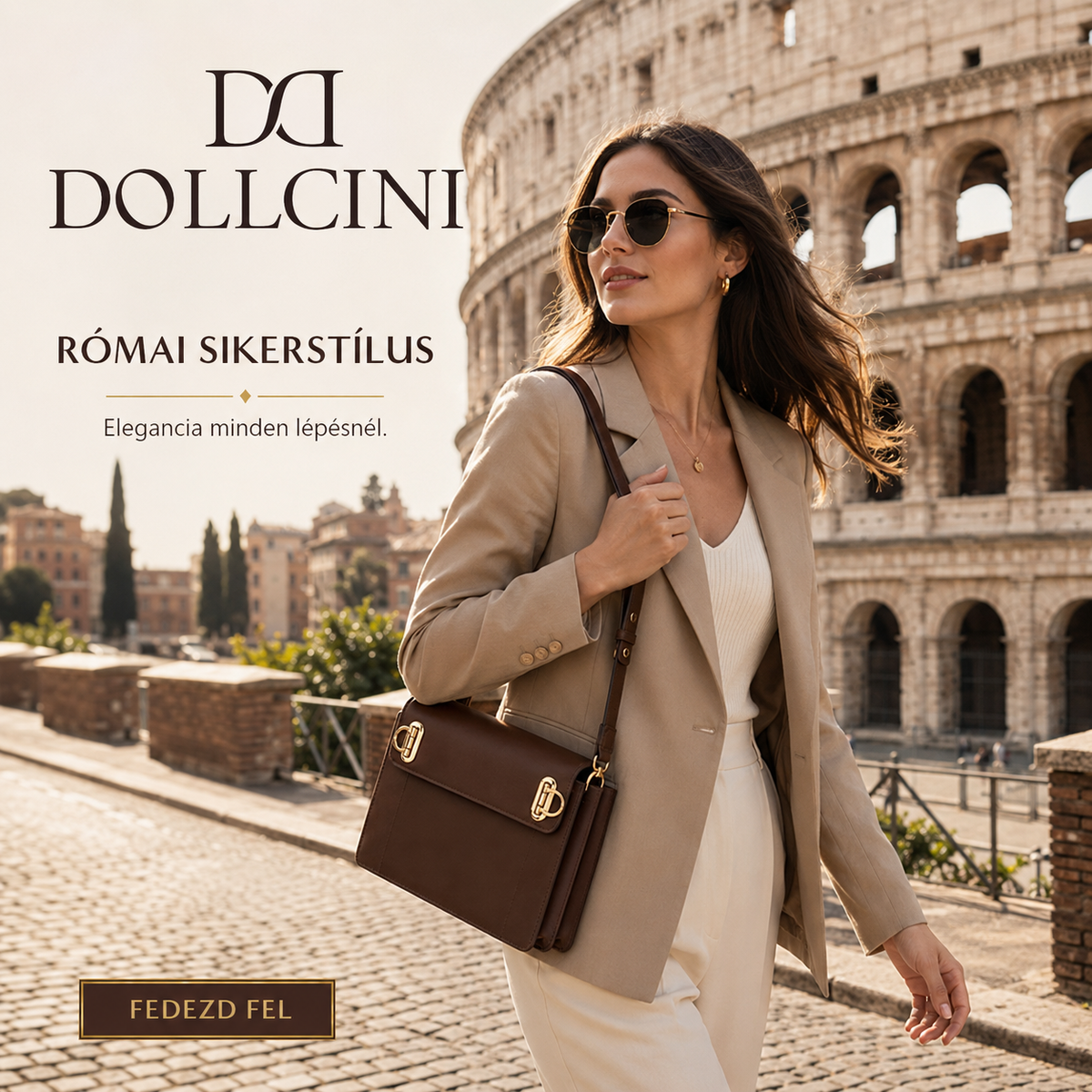 Dollcini Elegant Women's Shoulder Bag – Compact, Faux Leather Bag