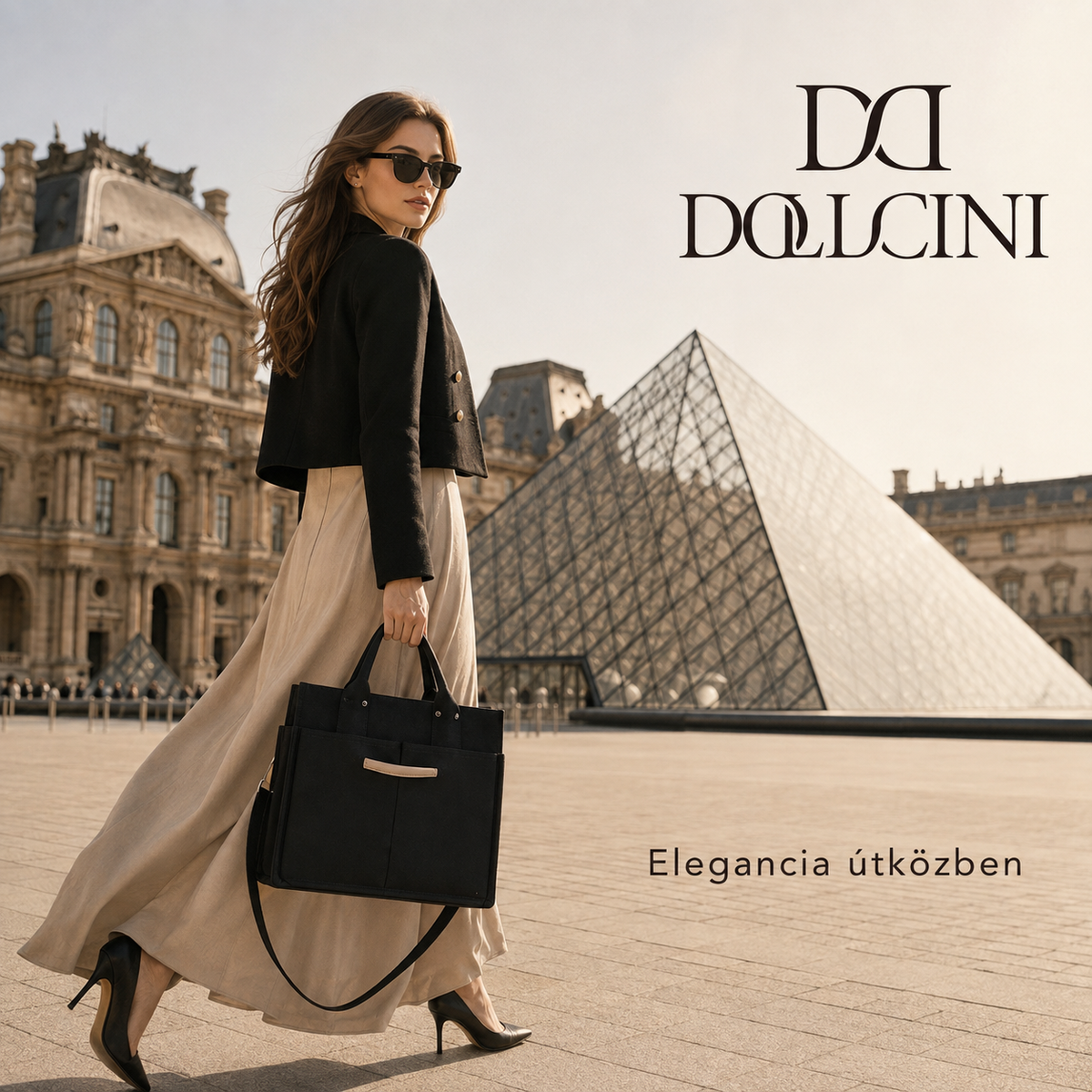 Dollcini Cotton Canvas Shoulder Bag – Lightweight and Durable, Multiple Pockets