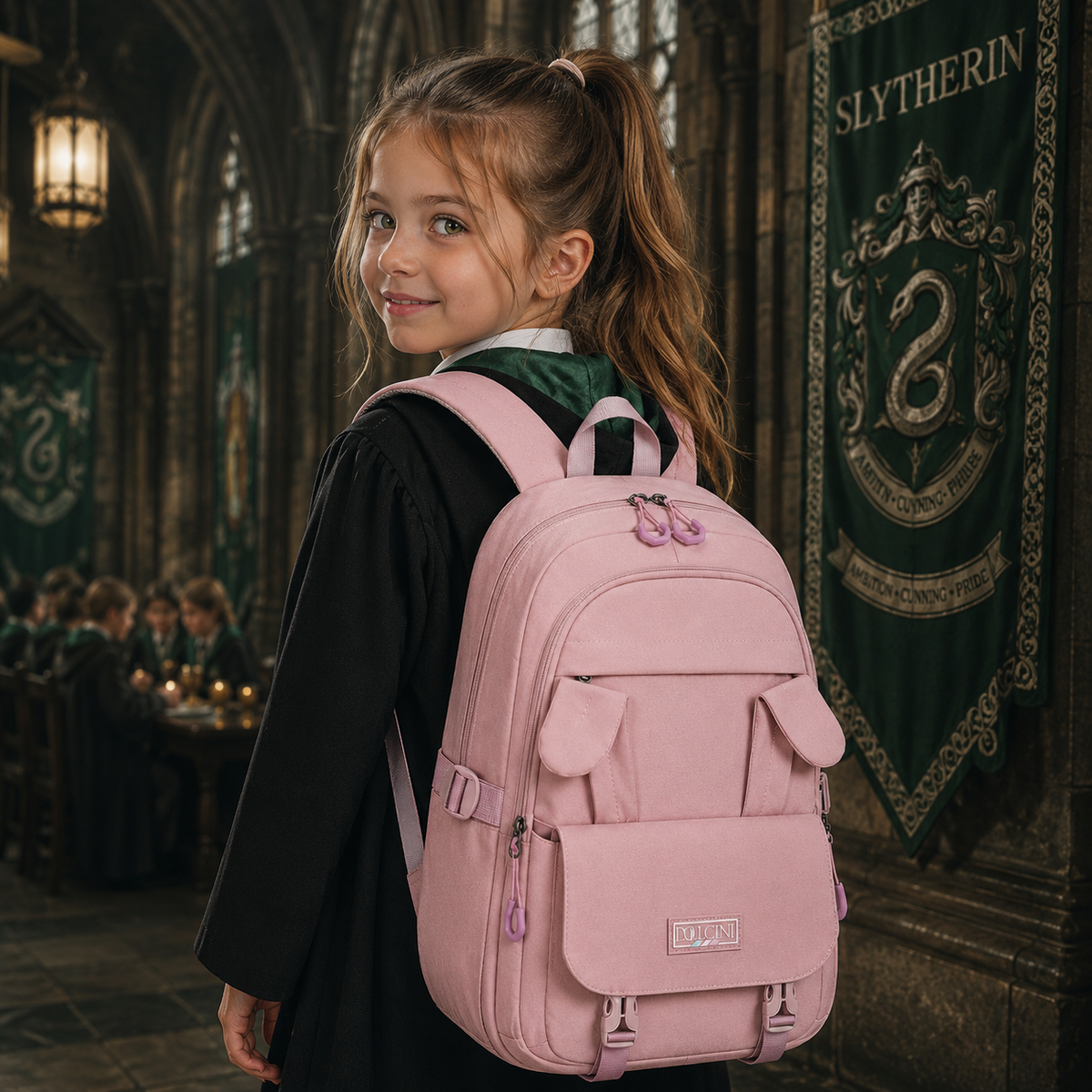 Dollcini Bunny Ear Girl Backpack – Cute, Waterproof School Bag