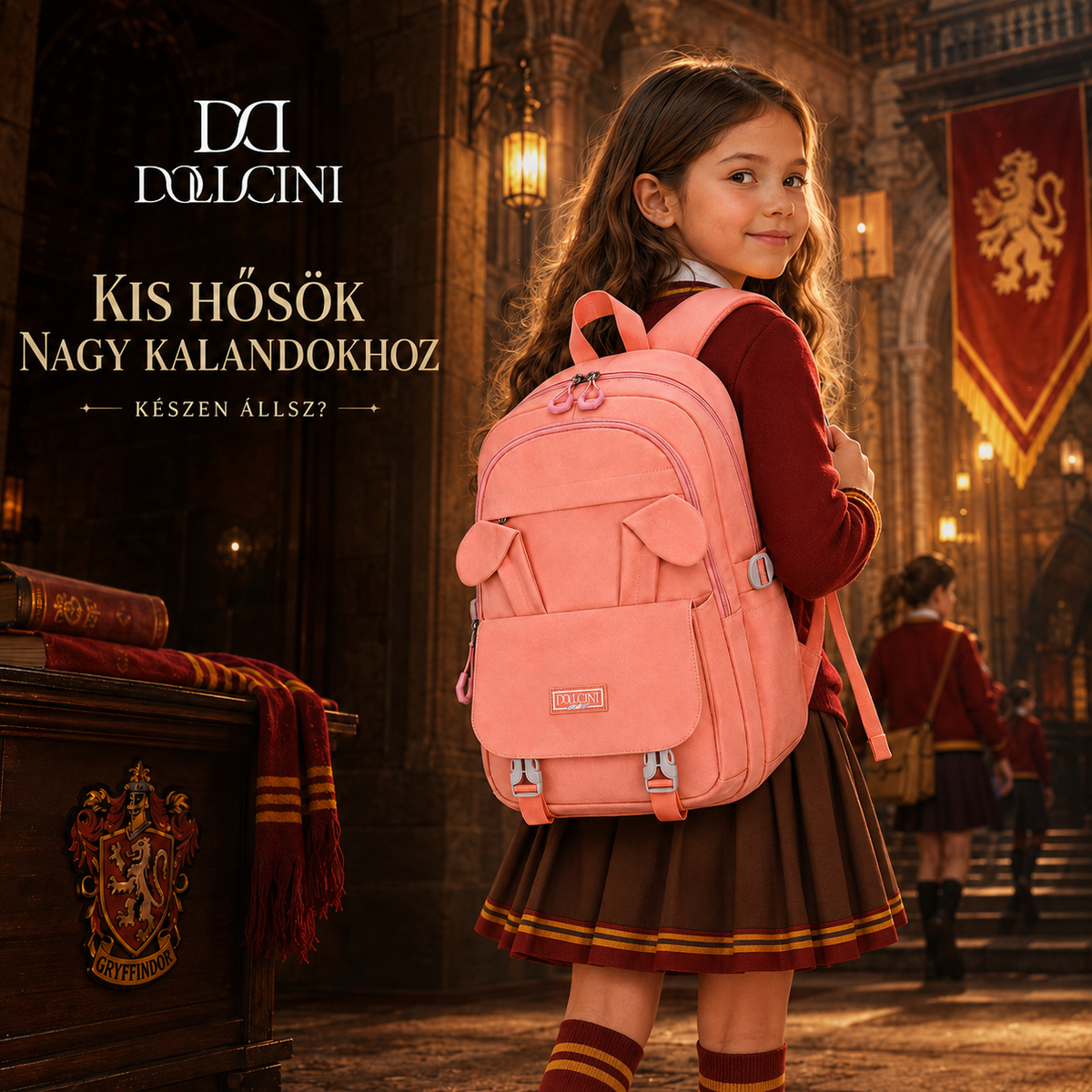 Dollcini Bunny Ear Girl Backpack – Cute, Waterproof School Bag