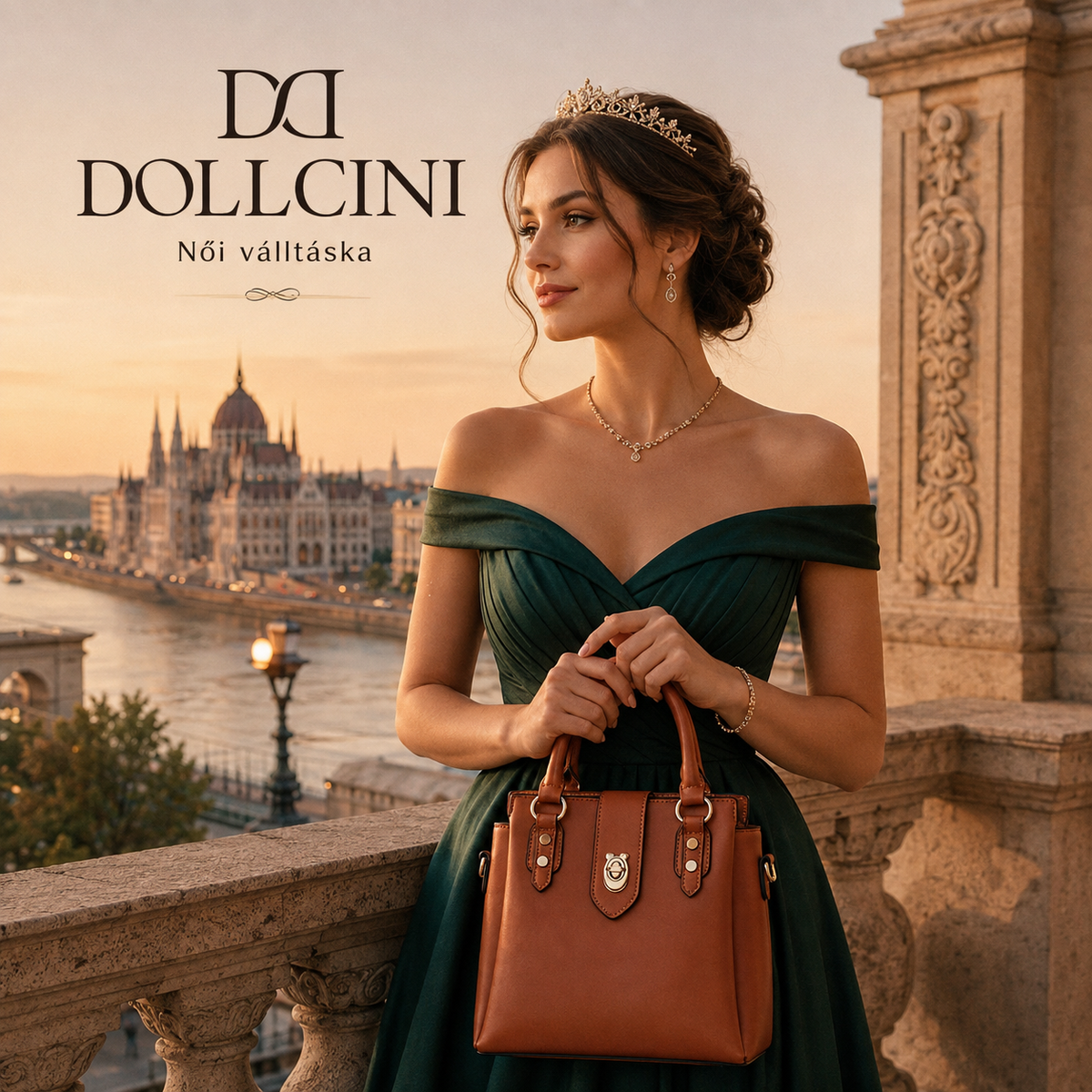 Dollcini Women's Shoulder Bag and Handbag – Water-Repellent PU Faux Leather, with Detachable Strap
