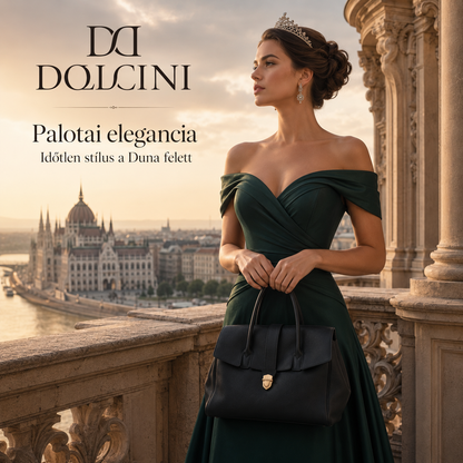 Dollcini Elegant Black Women's Tote Handbag – Faux Leather, Flap Closure, For Everyday Use