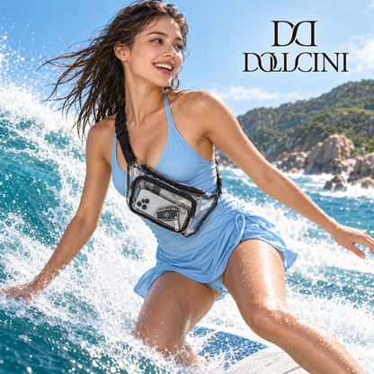 Dollcini Transparent Waist Bag – Waterproof, Adjustable Belt