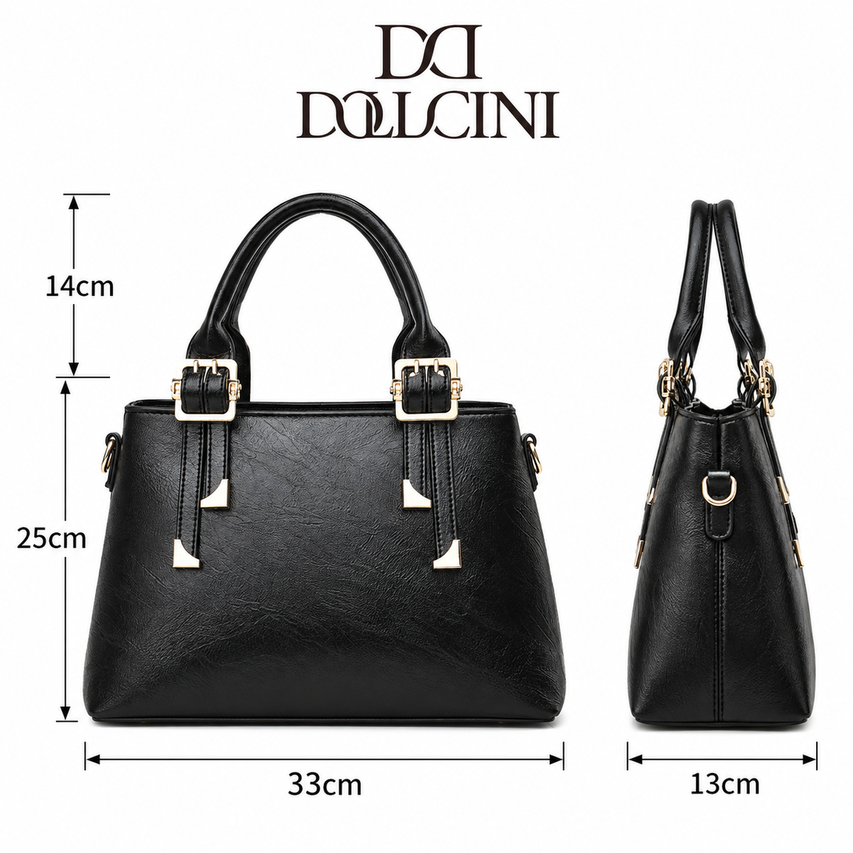 Dollcini Premium Women's Faux Leather Handbag – Crossbody Shoulder Bag